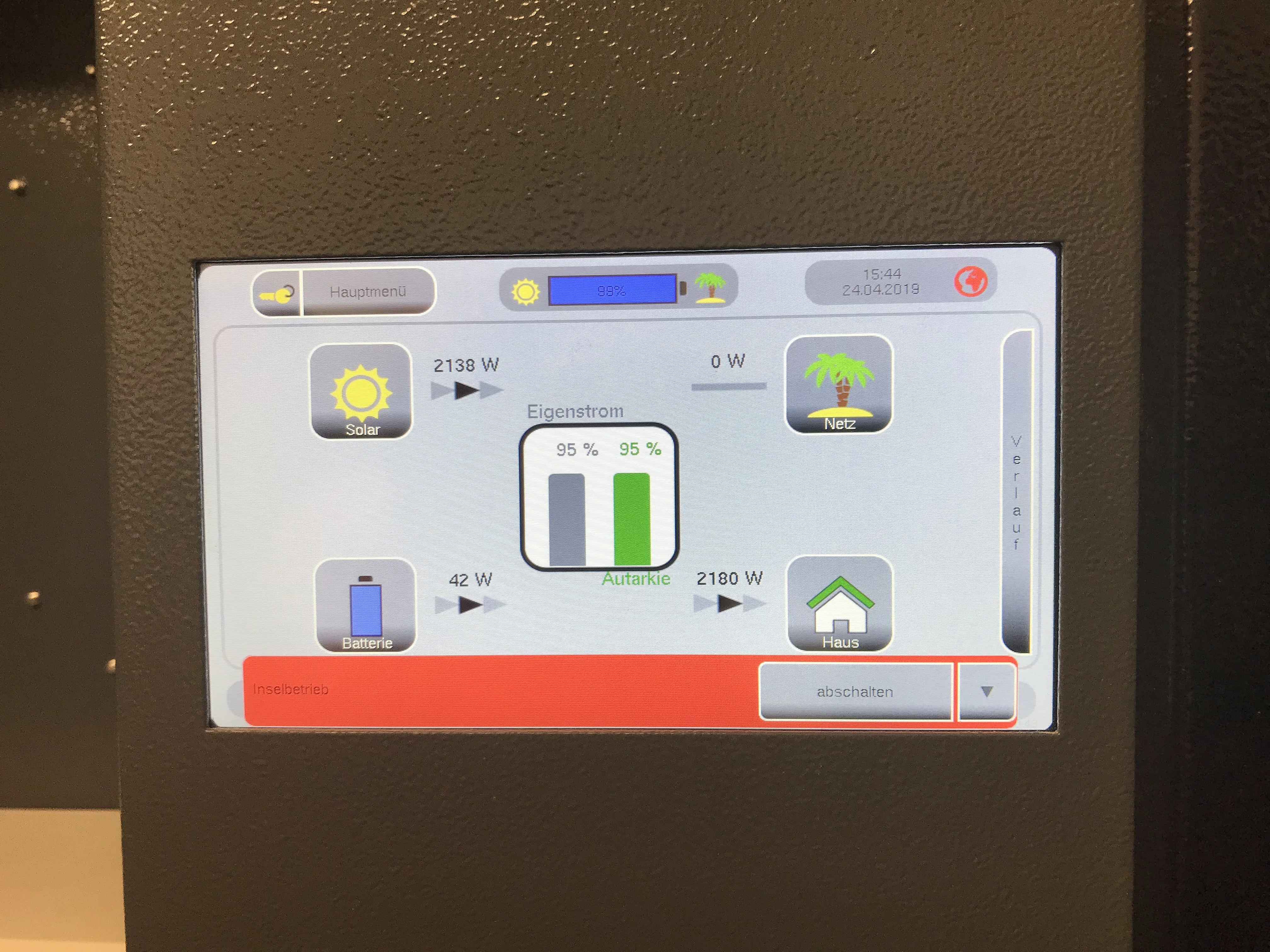 E3/DC Stromspeicher im Inselbetrieb