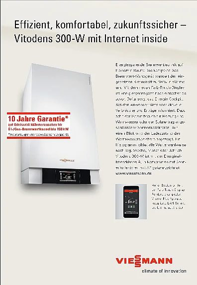 Effizient, komfortabel, zukunftssicher – Vitodens 300-W mit Internet inside Vitodens 300-W